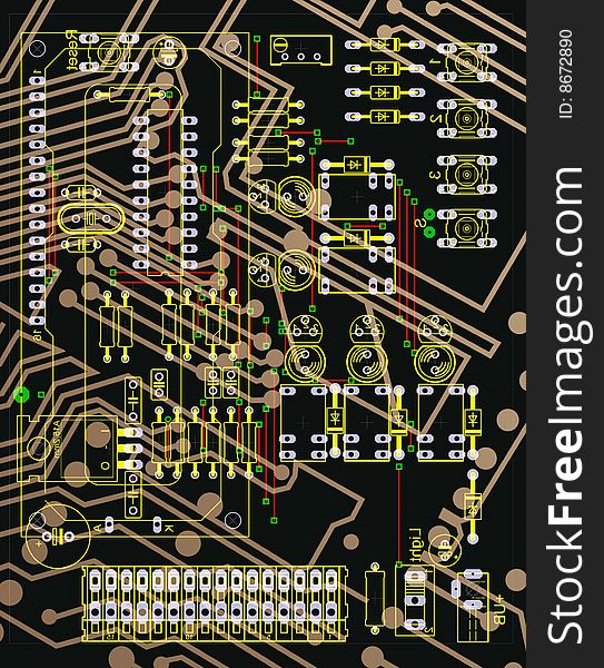 Illustration of the Circuit board. Illustration of the Circuit board