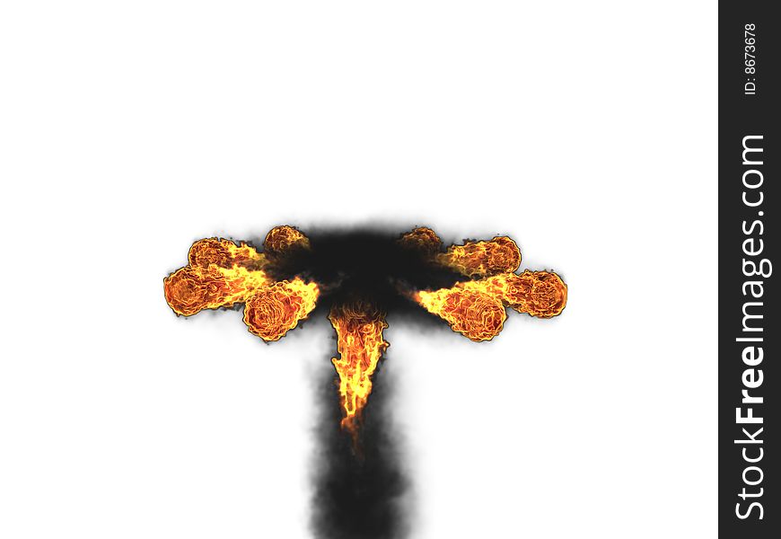 Illustrations of 3d fireball, comet