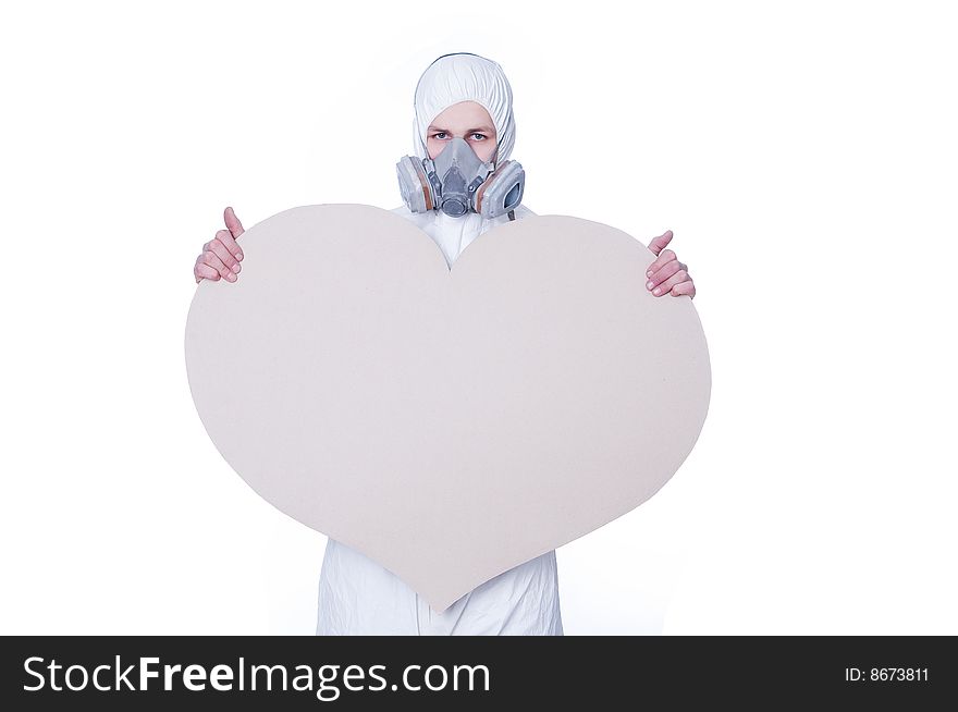 Worker With Heart-shaped Blank