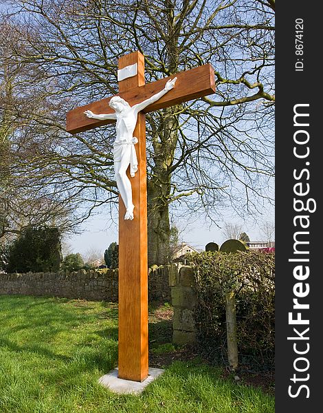Large cross with jesus from northern ireland grave yard. Large cross with jesus from northern ireland grave yard