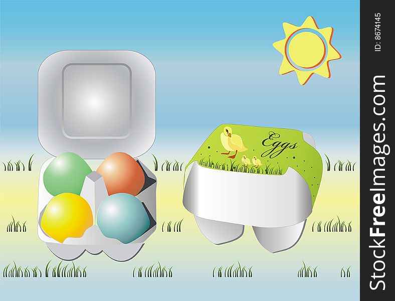 Illustration of a Easter Eggs in Nature