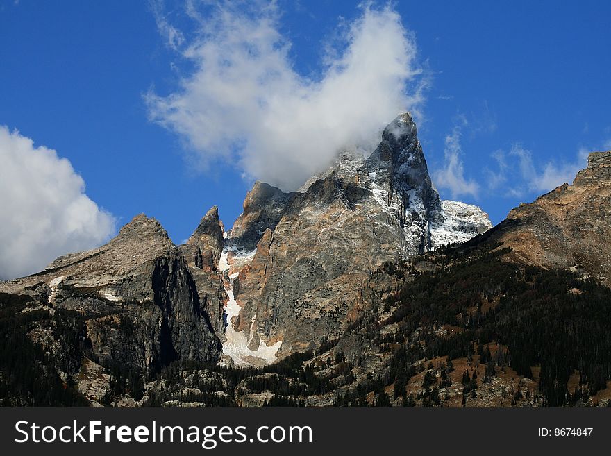 Grand Teton National Park with blue sky's and clouds. Grand Teton National Park with blue sky's and clouds