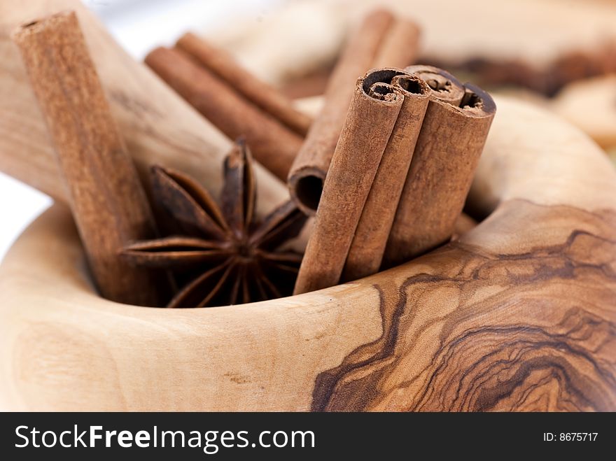 Cinnamon Sticks,Cardamom,vanilla bean and star anise.
