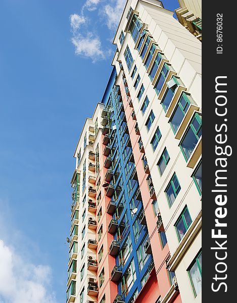 Boarding house in blue sky.