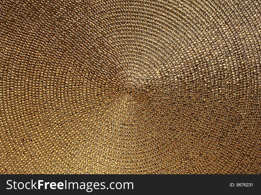Surface of golden table mat structure. Surface of golden table mat structure.