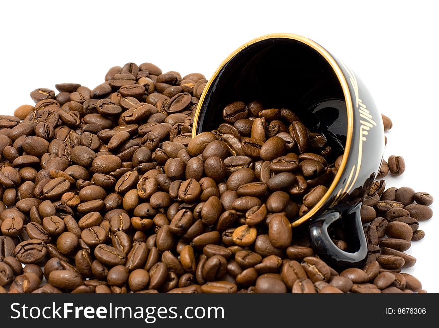 Cup and Coffee beans background