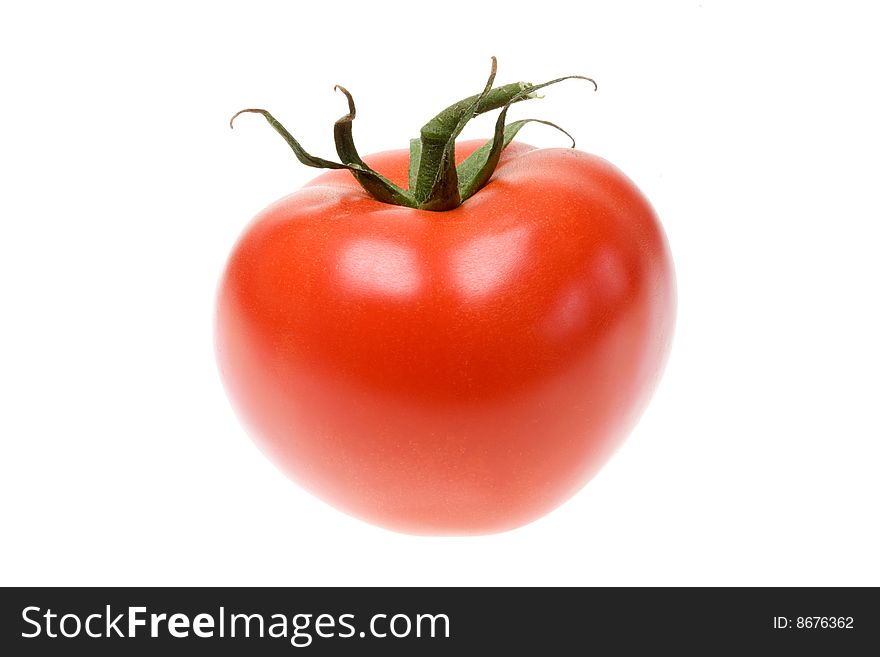 Ripe tomato on a white background. Ripe tomato on a white background.