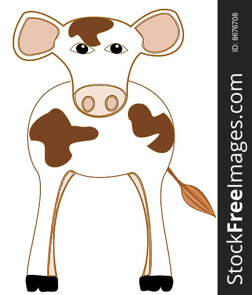 Drawing fantasy depicting a baby cow