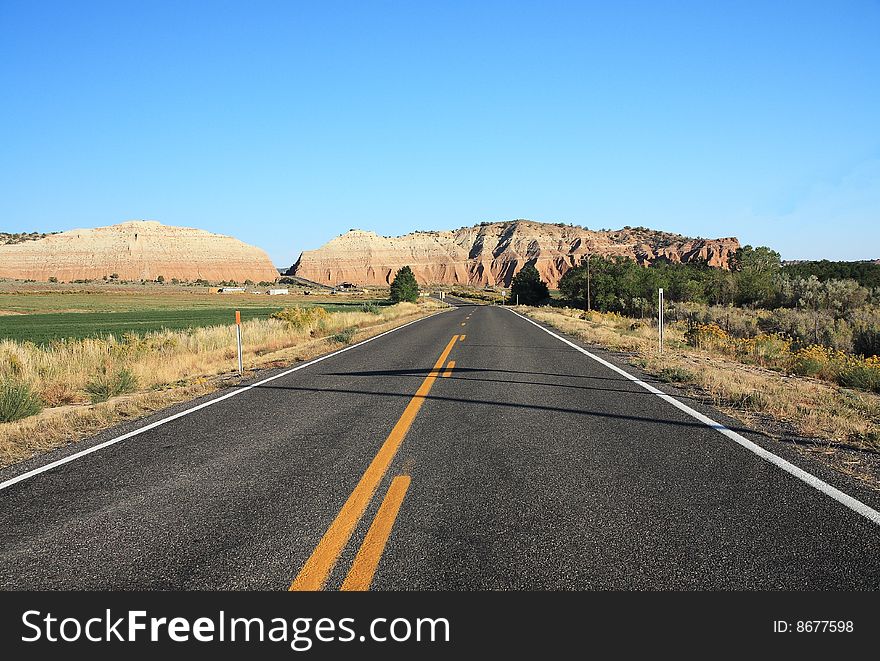 View of the nature around road in central Utah. View of the nature around road in central Utah