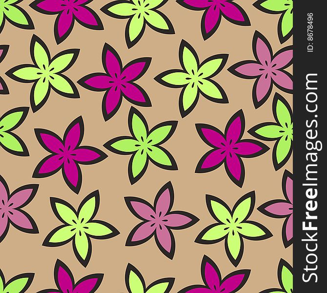 Colorful stylized flowers seamless background pattern