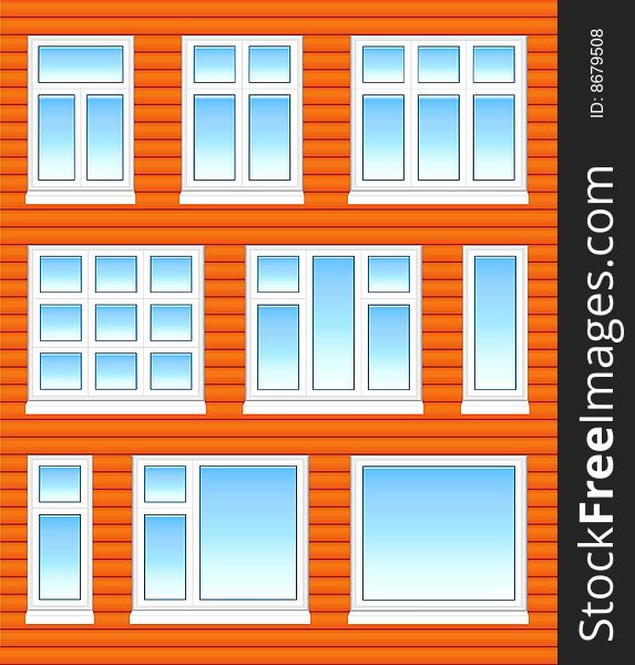 Vector illustration of an windows with reflection on glass. Vector illustration of an windows with reflection on glass