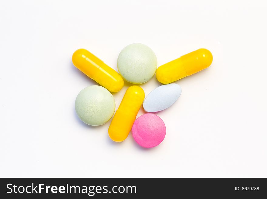 A few various kinds of drugs in different colours
