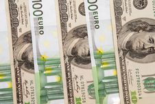 100 Euro An Dollar Banknotes Stock Photography 100 Euro An Dollar Banknotes Stock Photography
