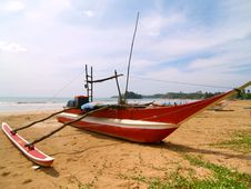 Fishing Boat On Beach Stock Images