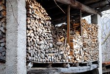 Stacked Logs In The Attic Stock Images Stacked Logs In The Attic Stock Images