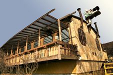 House With Wooden Balcony Stock Photography House With Wooden Balcony Stock Photography