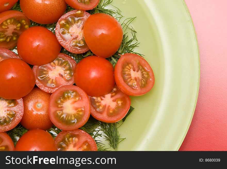 Red tomato and parsley healthy salad