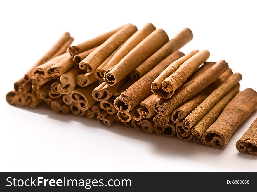 Food theme: background of natural cinnamon sticks