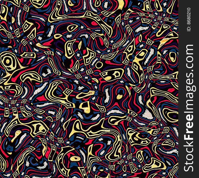 Texture of abstract yellow, red and blue shapes in native style. Texture of abstract yellow, red and blue shapes in native style