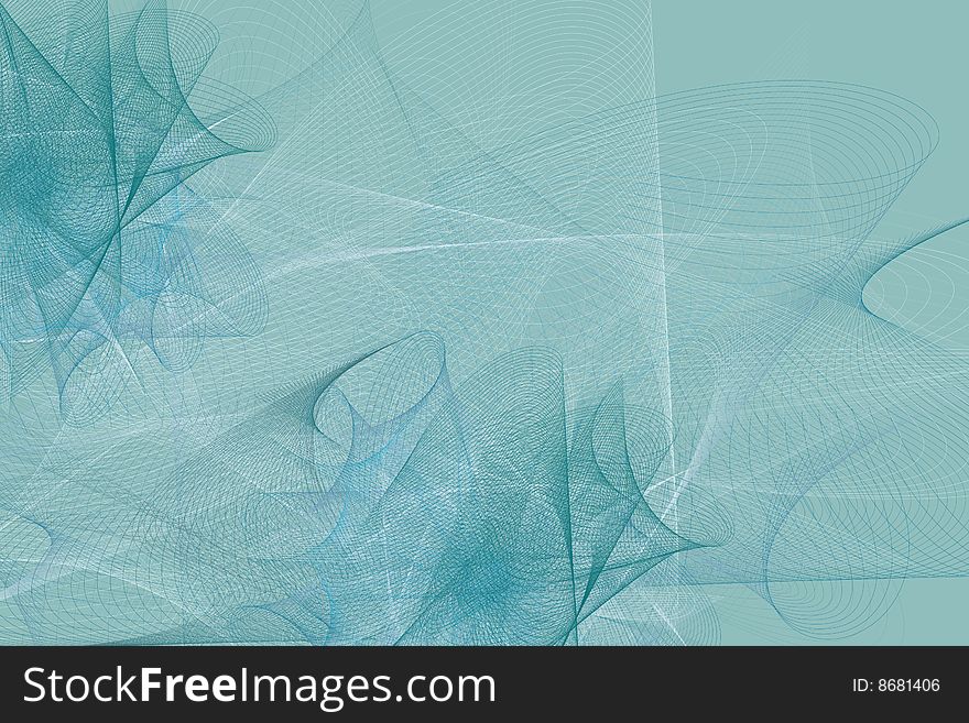 Blue abstract background made from curved lines