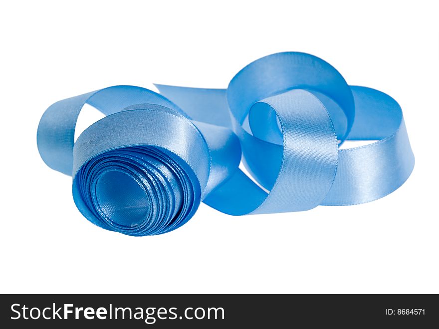 Satin blue ribbon for decoration