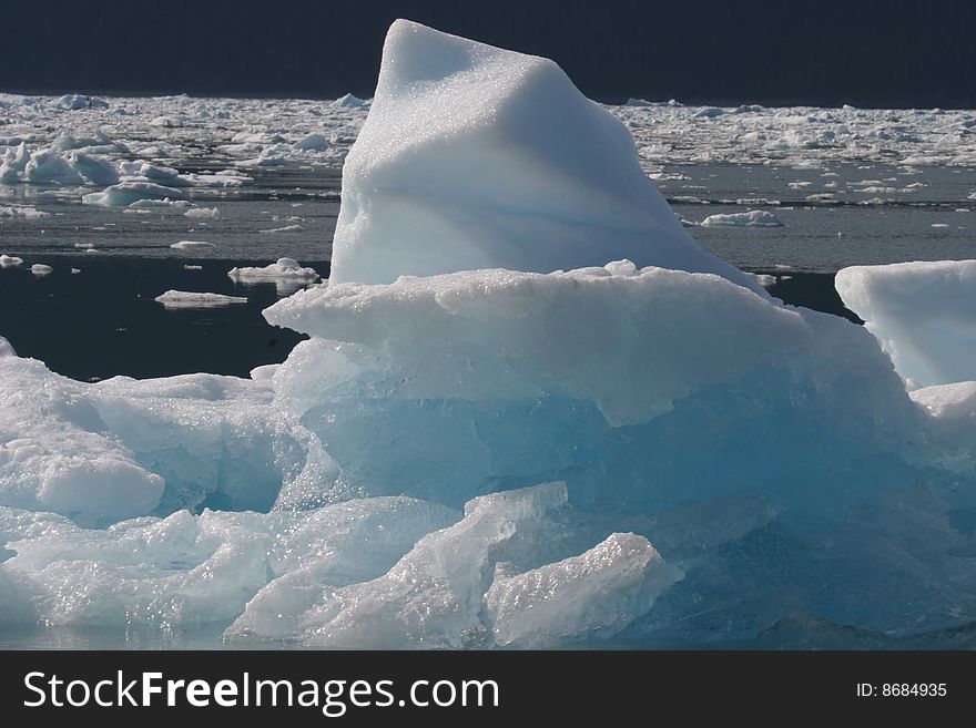 Iceberg from Breakup of Columbia Glacier into Prince William Sound near Valdez. Iceberg from Breakup of Columbia Glacier into Prince William Sound near Valdez