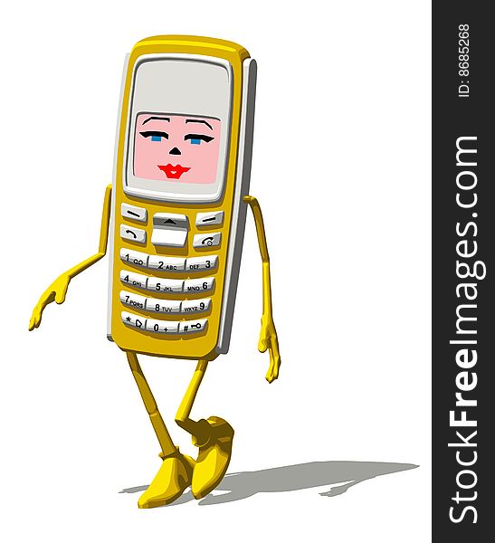 Vector Illustration of mobil telephone as image of the girl. Vector Illustration of mobil telephone as image of the girl