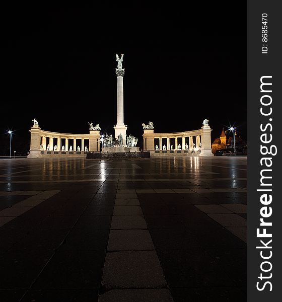 Square of Heroes in Budapest, hungary