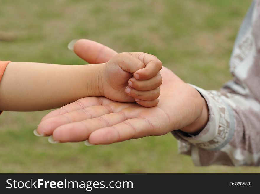Two hands - one of man and one of child