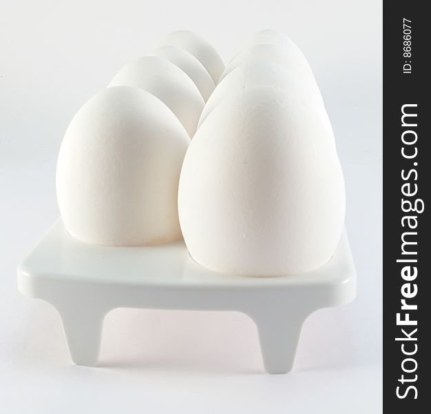 white eggs on the pedestal