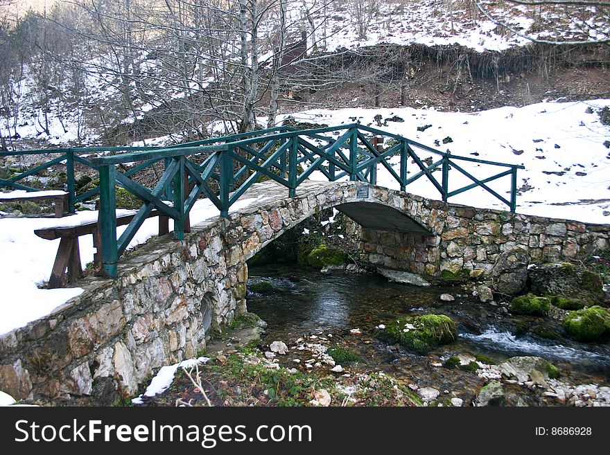 Old bridge on mountain tara, serbia