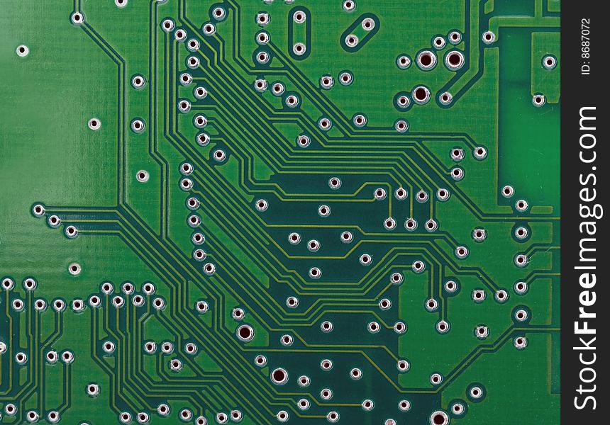 Base plate of Integrated circuit, shot in macro mode