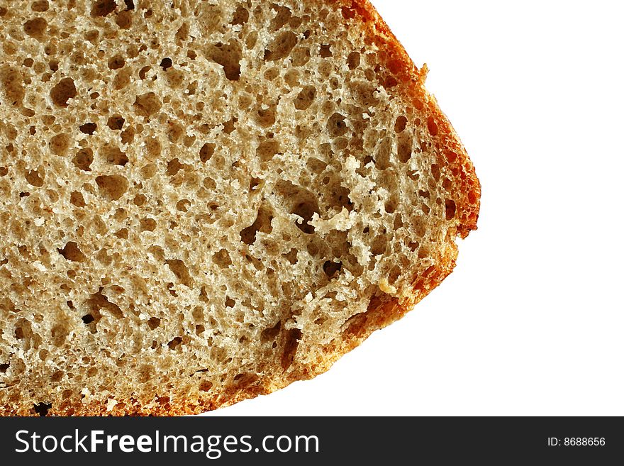 The cut bread close up