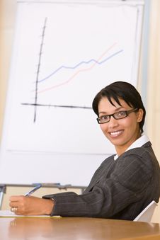 Business Woman In Board Room Stock Photos Business Woman In Board Room Stock Photos