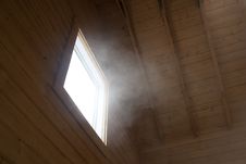 Light And Steam Coming Through A Window Royalty Free Stock Images
