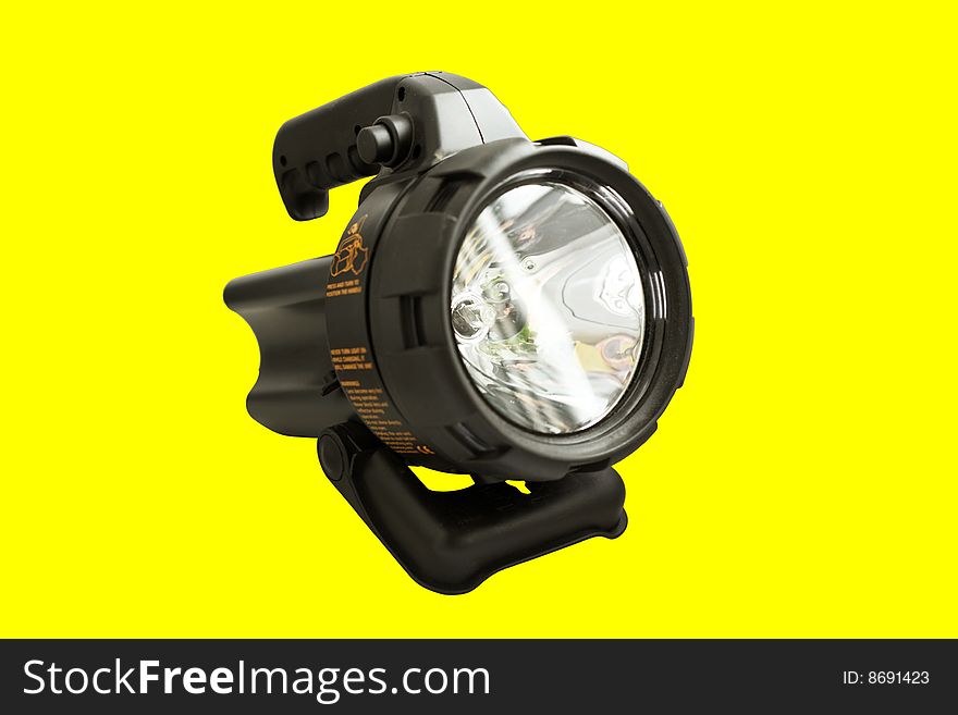 Halogen lamp is great. An isolated object. The yellow background. Canon5D. Halogen lamp is great. An isolated object. The yellow background. Canon5D