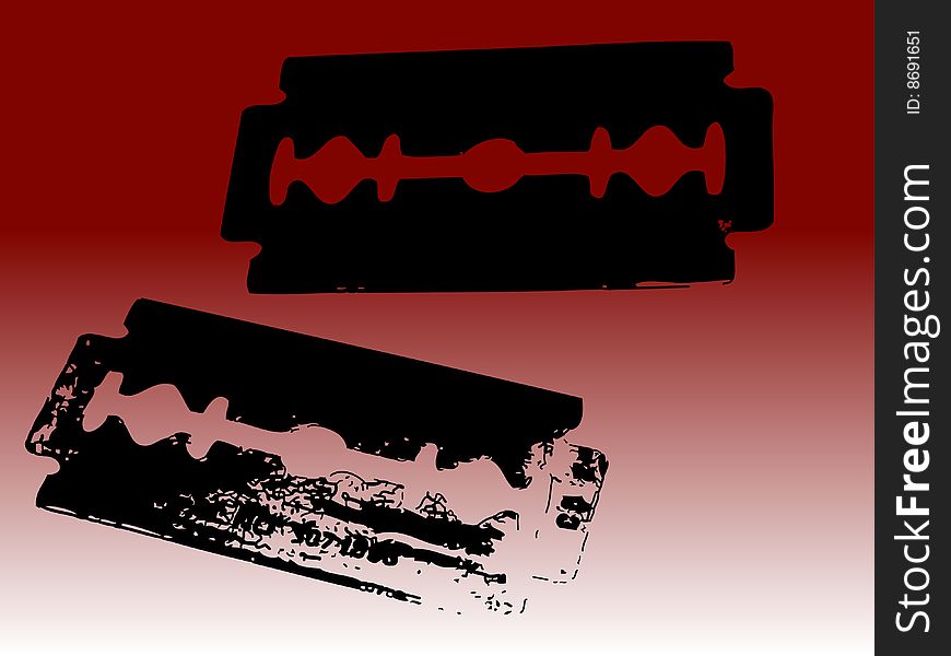 2 Vector Razor blades - transparent vectos so they can be overlaid on backgrounds etc.