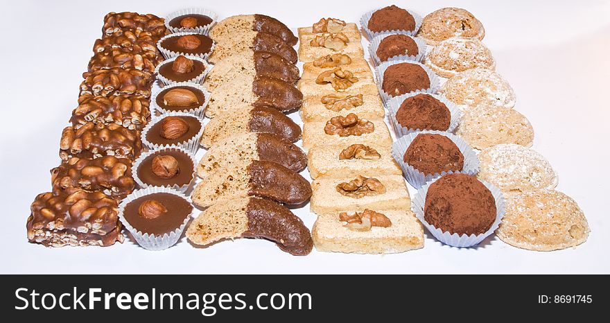 Christmas biscuits isolated on white.