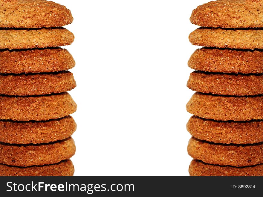 Fresh cookies on white background