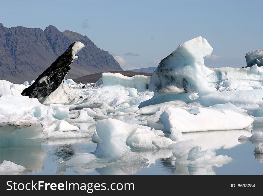 Icebergs from a lake in Iceland