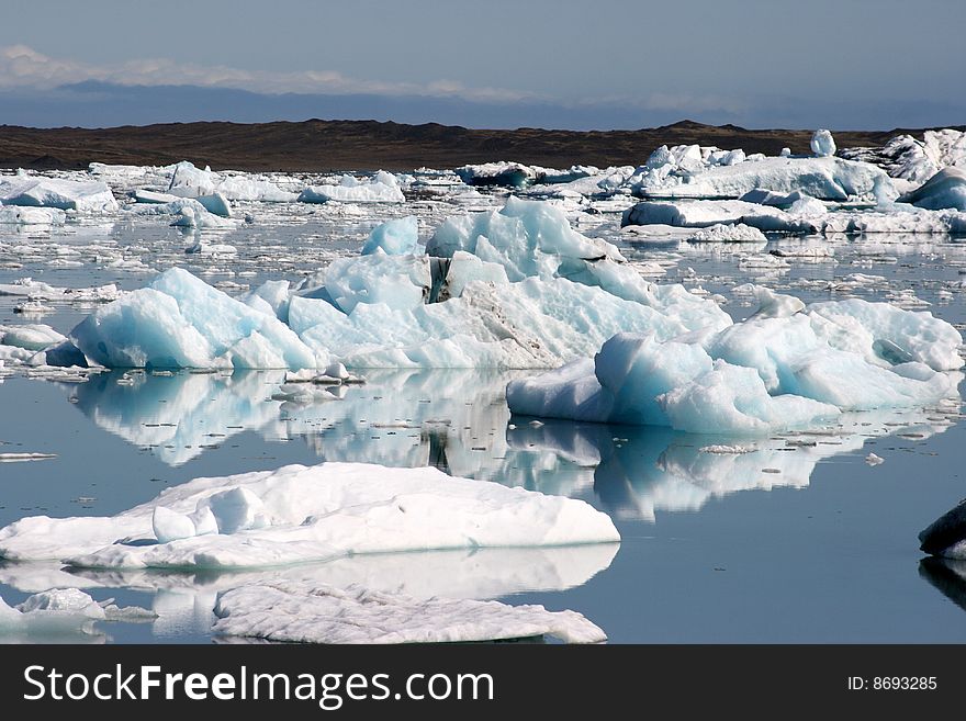 Icebergs from a lake in Iceland