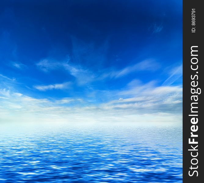 Background of cloudy sky and water. Background of cloudy sky and water