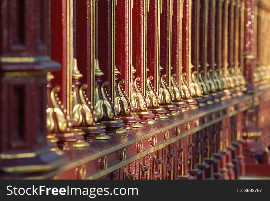 Castle decorative grille fence, Wien, Hofburg. Castle decorative grille fence, Wien, Hofburg