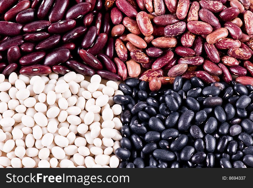 Background of different haricot beans. Background of different haricot beans