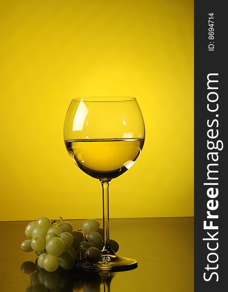 Grapes and glass of wine