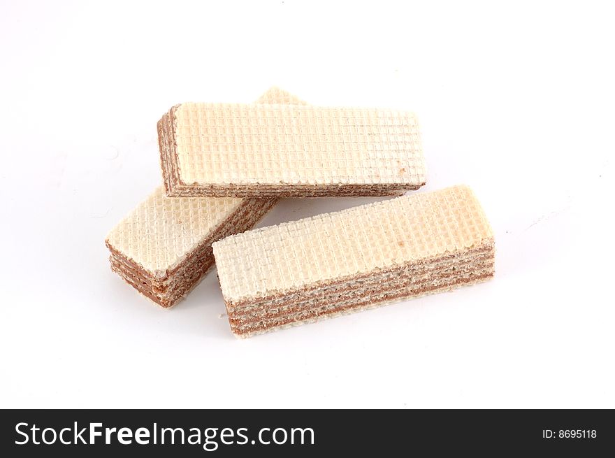 Waffles on a white background