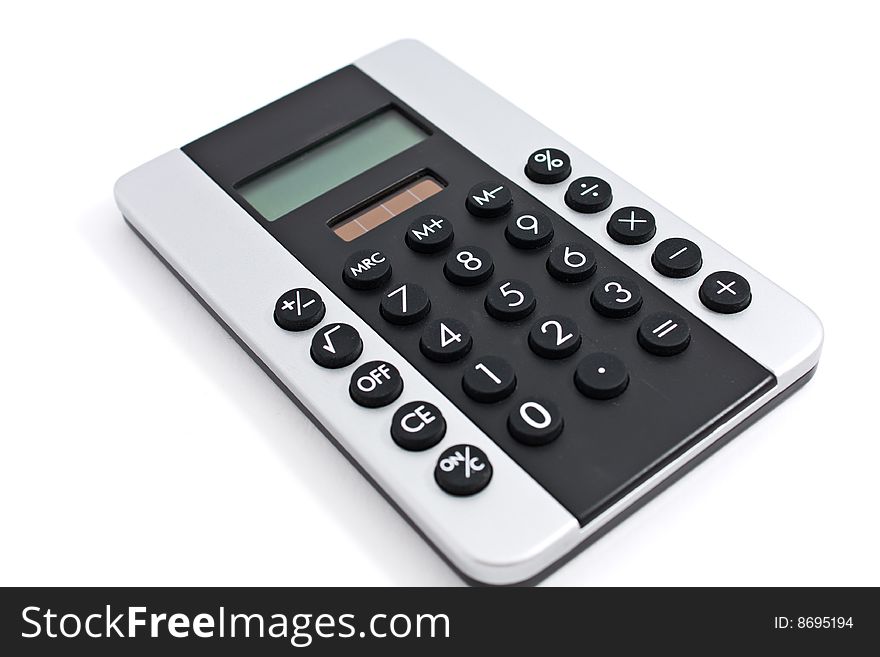 Mathematics hand calculator isolated on white background