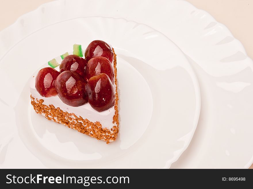 Food serie: sweet fancy cake with grapes