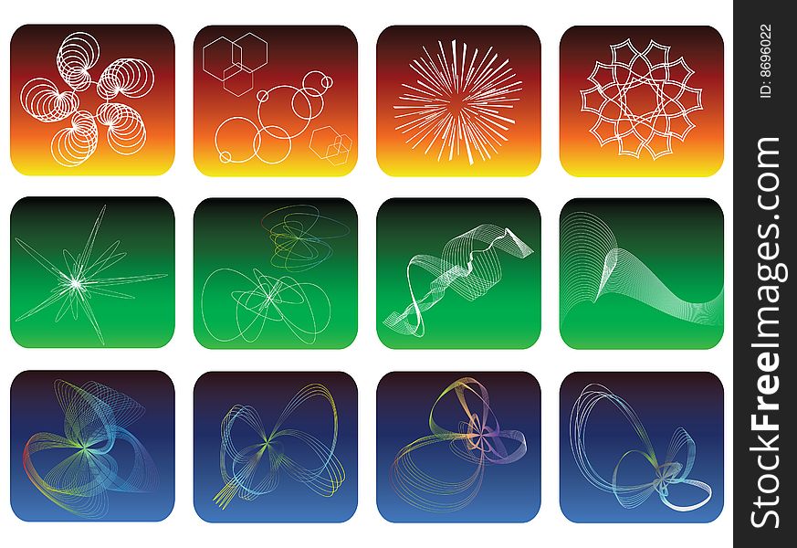 Abstract vector design elements set