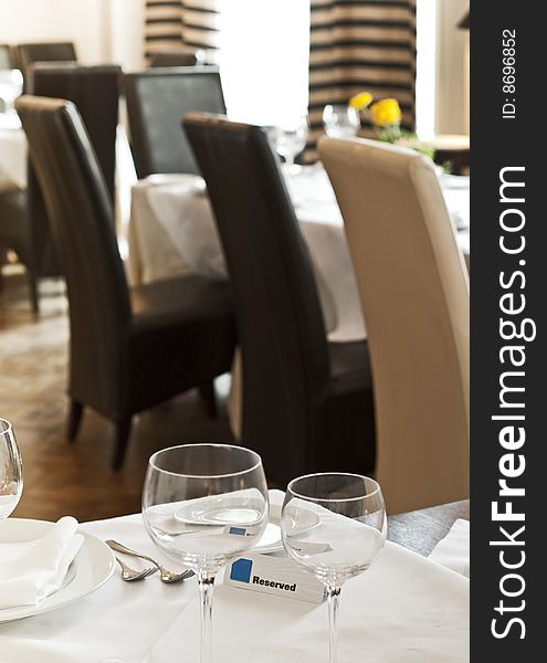 Table from restaurant with reservation. Table from restaurant with reservation